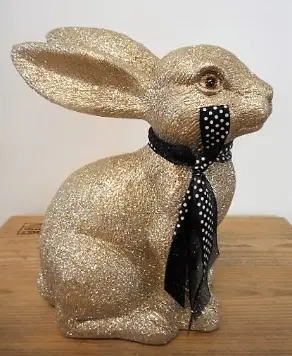 Hase Gold Glitter Höhe 25 cm