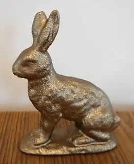 Hase Valentin altsilber 7.5cmx5cm