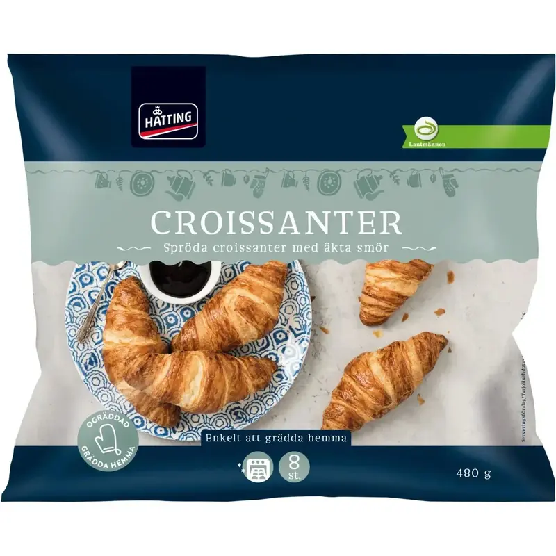 Hatting Croissanter 8-p fryst -  Croissants 8-pack -  480g