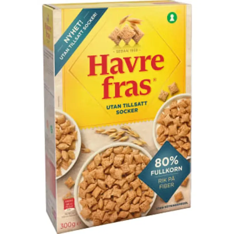 Havrefras Utan tillsatt socker - Oat cereals without added sugar - 300 g