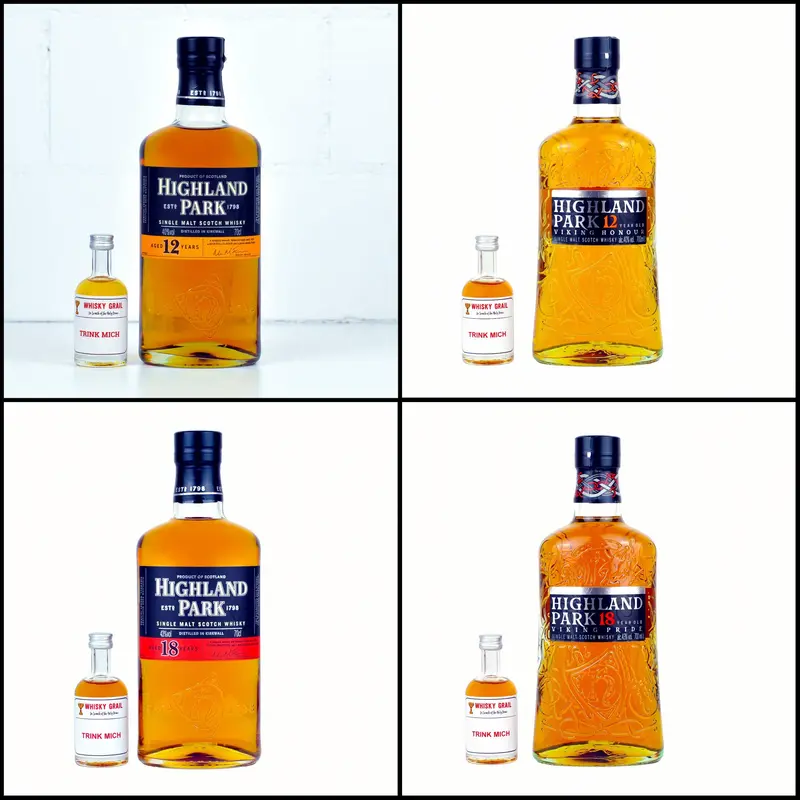 Highland Park Alt vs. Neu 12 und 18 Jahre Whisky Set