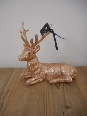 Hirsch liegend rose/gold glitzer