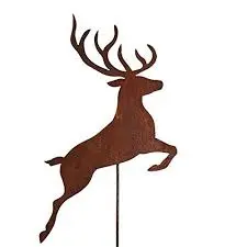 Hirsch rost springend H 80cm