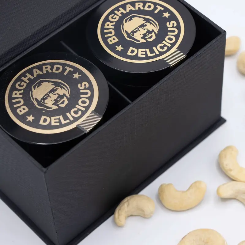 Hochzeits Geschenkbox Duo Genuss (2 Glasdosen)