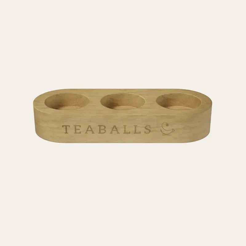 Holzaufsteller für 3 Glasflaschen – TEABALLS Premium Teespender