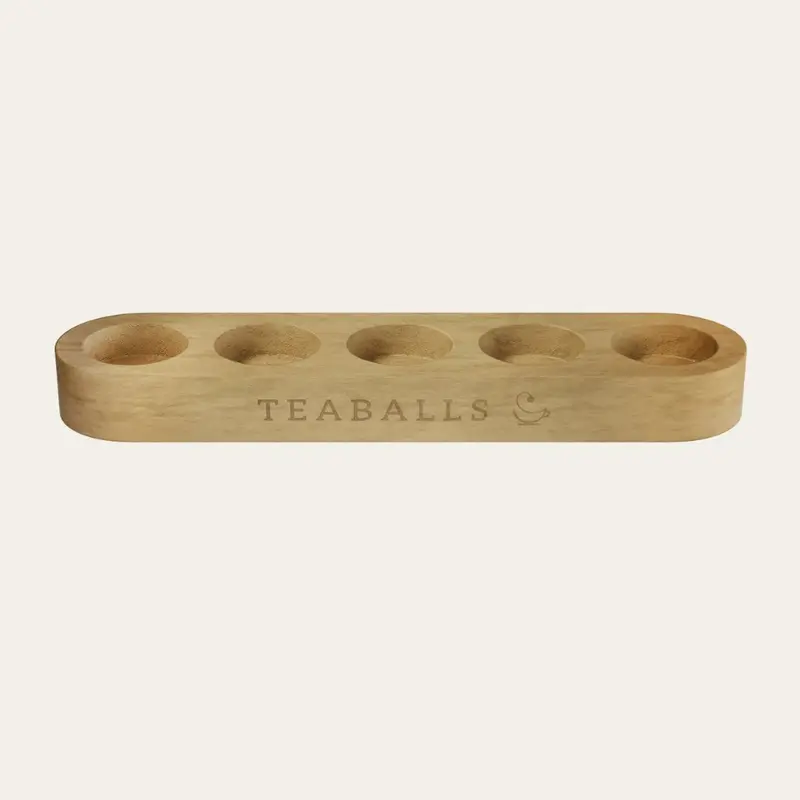 Holzaufsteller für 5 Glasflaschen – TEABALLS Premium Teespender