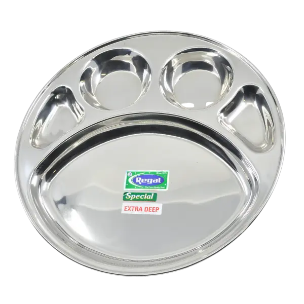 Household Thali Steel With 4 compartments
