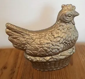 Huhn Louise altsilber 11cmx12cm