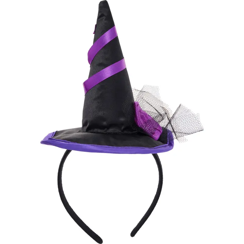 ICA Diadem med häxhatt lila – Purple Witch Hat Headband - 14 × 25 × 14cm