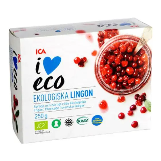 ICA Ekologiska Lingon - Organic Lingonberries Frozen 250 g