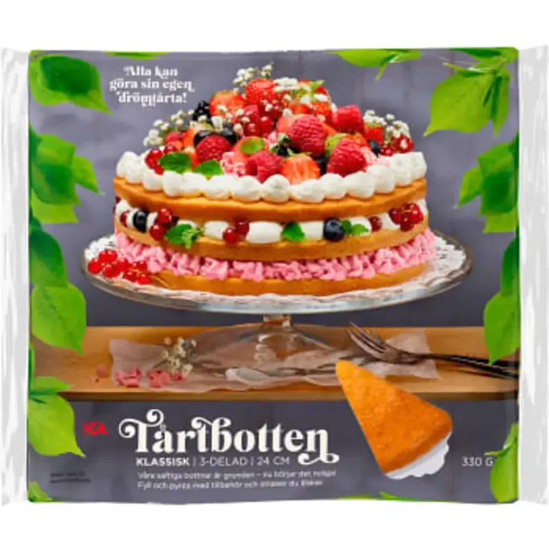 ICA Tårtbotten Klassisk 24cm 3-delad - Classic Cake Base 3p - 330g