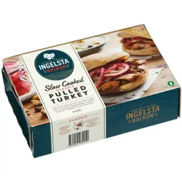INGELSTA KALKON Pulled Turkey Fryst - Pulled Turkey Frozen - 450 g