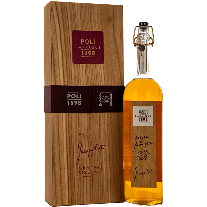 Jacopo Poli Grappa Poli Barrique Riserva Solera di Famiglia mit Holzkiste 55%