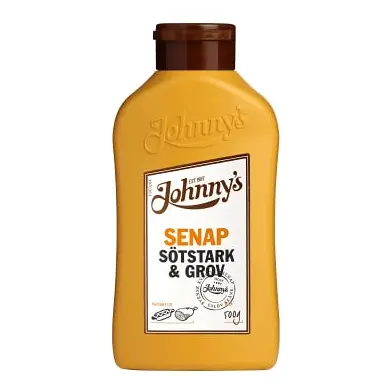Johnnys Senap Sötstark & Grov - Sweet Strong & Grain Mustard 500 g