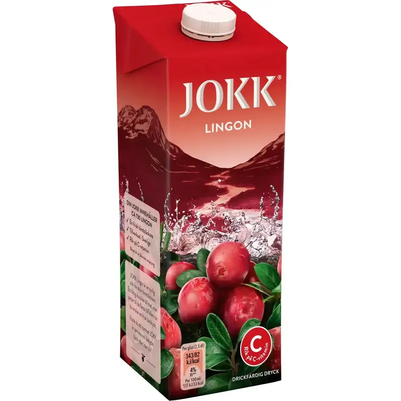 JOKK Lingondryck - Lingonberry drink - 1l