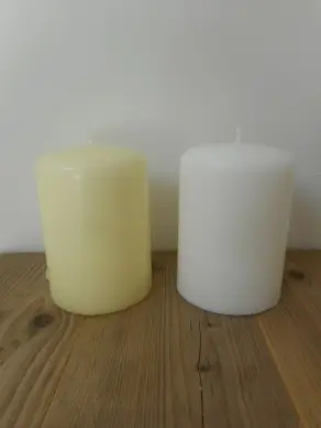 Kerze elfenbein oder weiss H 13 cm