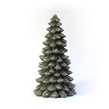 Kerze Tannenbaum braun/weiss BD 20h