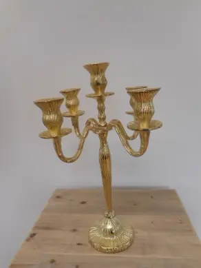 Kerzenständer Alu gold 5 er