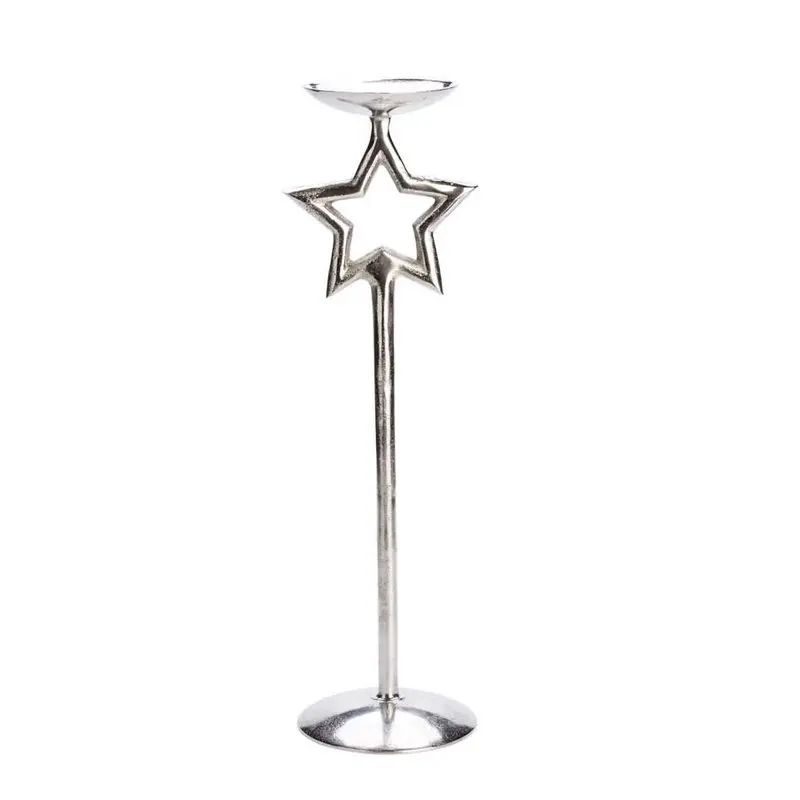 Kerzenständer Alu Stern H42cm