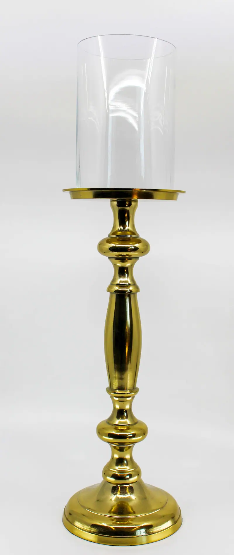 Kerzenständer gold mit Glaseinsatz H62cm