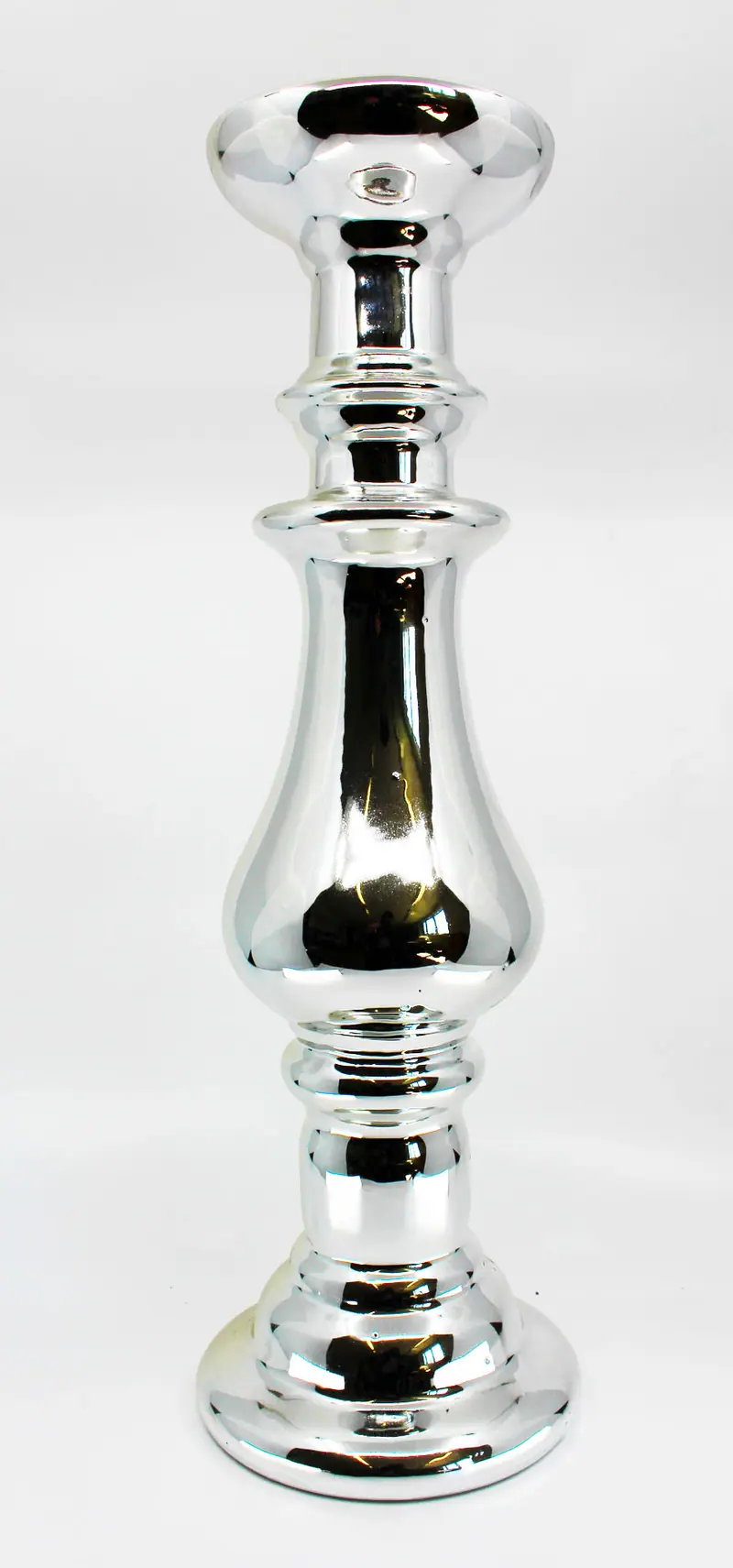 Kerzenständer keramik silber H 41cm