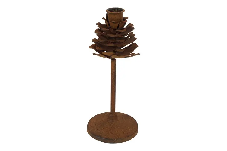 Kerzenständer Zapfen rostbraun H23cm