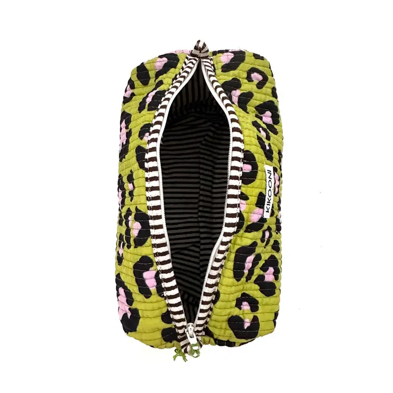 Kikooni Kosmetiktasche «Oh Leo Cosmic Green» – Baumwollfutter