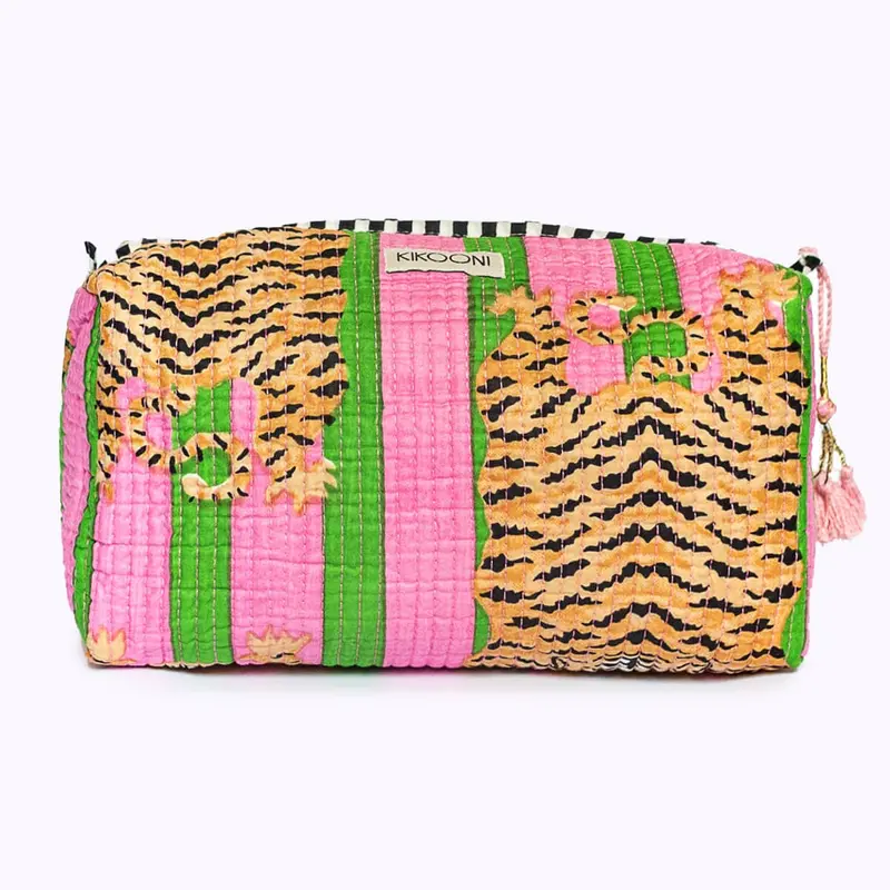 Kikooni Kosmetiktasche «Poppy Tiger Candy» – Baumwollfutter