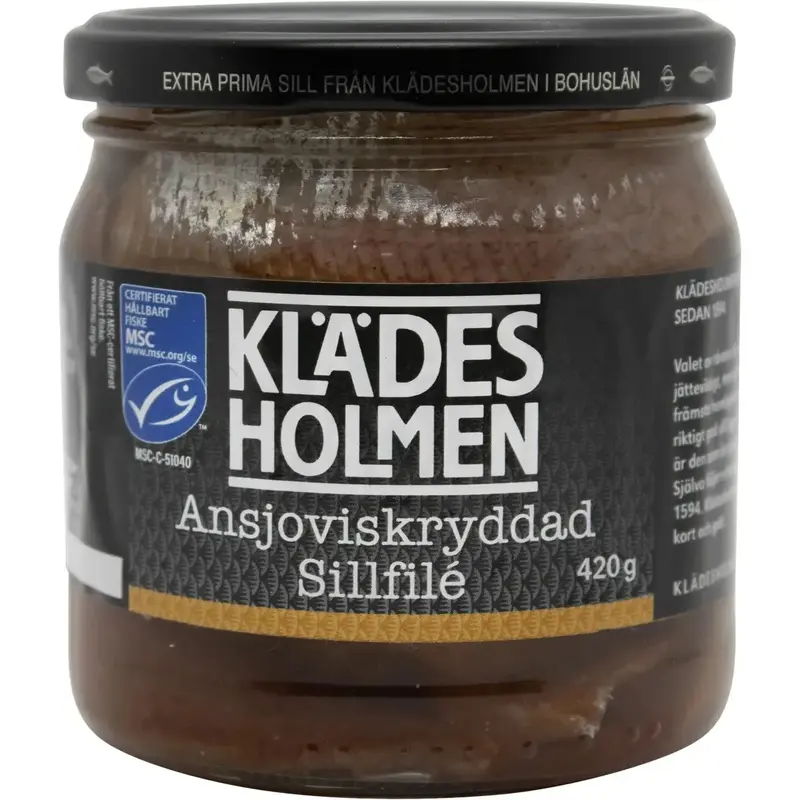 Klädesholmens Ansjoviskryddag Sillfilé - Ansjovis Allspiced Herringfilets 420