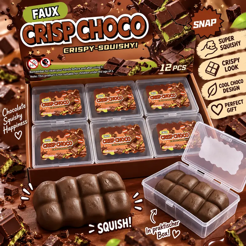 Knuspriges Schokoladen-Quetschspielzeug zur Stresslinderung, Einzeln Verpackt
