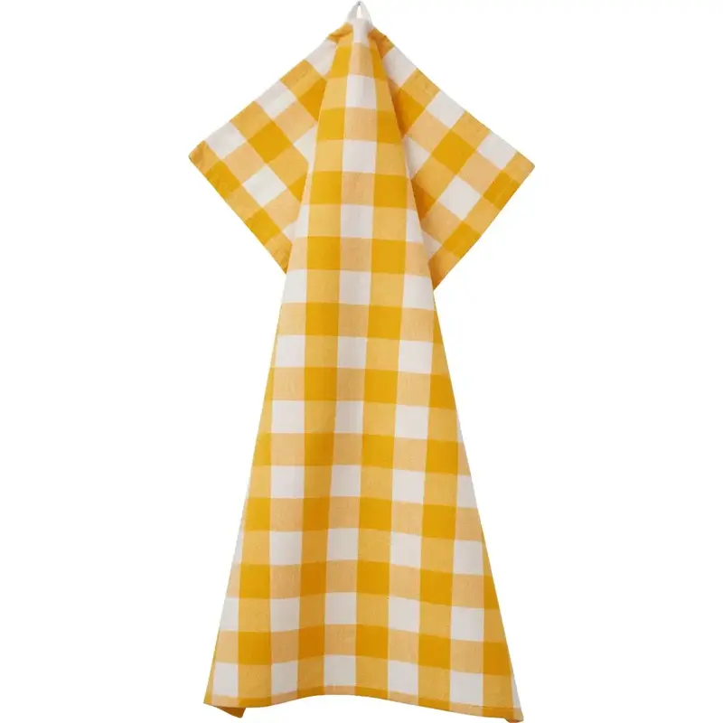 Kökshandduk Gul Ruta - Kitchen towel Yellow 45x65cm