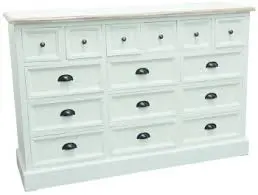 Kommode Apotheker weiss 96x47x141 cm