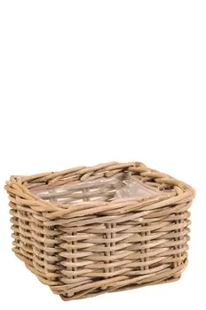 Korb rattan grau 12x12cm