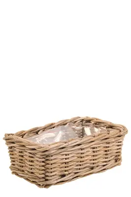 Korb Rattan quadratisch H15cm B30cm L35cm
