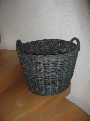 Korb Weide rund grau Höhe 33 cm