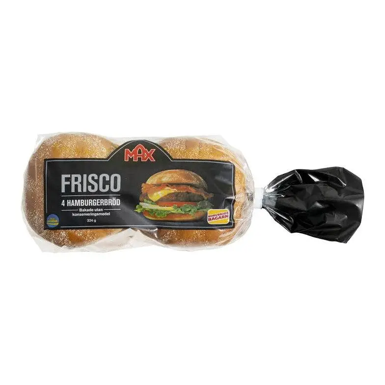 Korvbrödsbagarn Hamburgerbröd Frisco 4p - Hamburger Bread 324 g