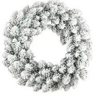 Kranz beschneit grün/weiss H60cm