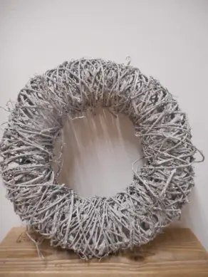 Kranz Rattan grau D 39cm