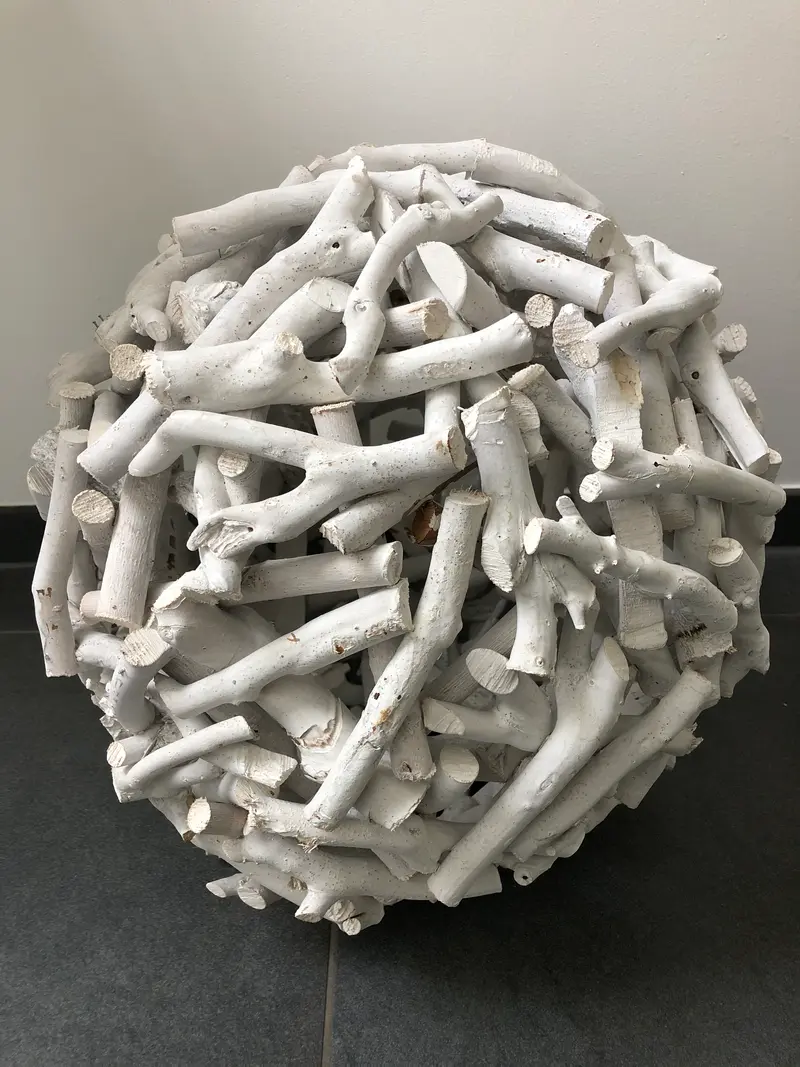 Kugel Holz weiss/grau D 43cm