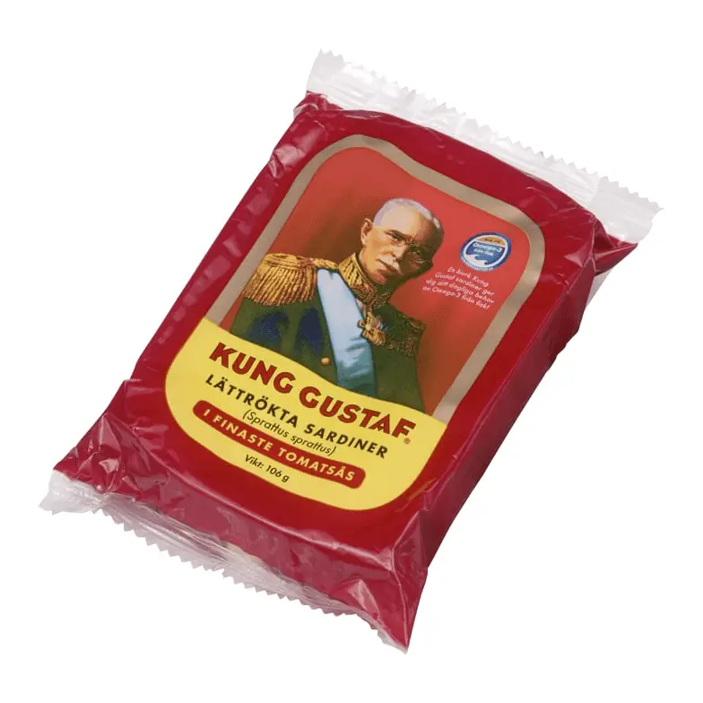 Kung Gustaf Lättrökta Sardiner - Sardines in Tomato Sauce 106g