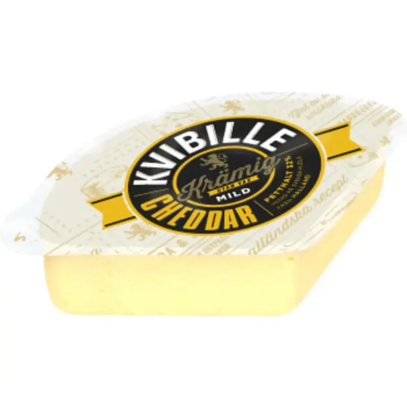 Kvibille Cheddar krämig mild utan vax - Cheddar creamy mild without wax - 750g
