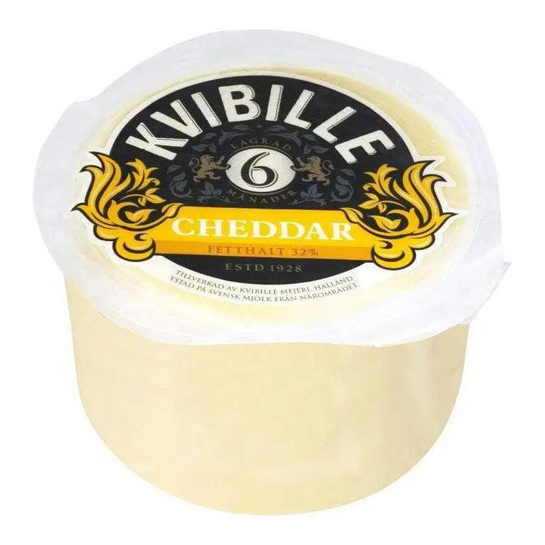 Kvibille Cheddar lagrad 6 mån 32% - Matured Cheddar Cheese 1,4 kg