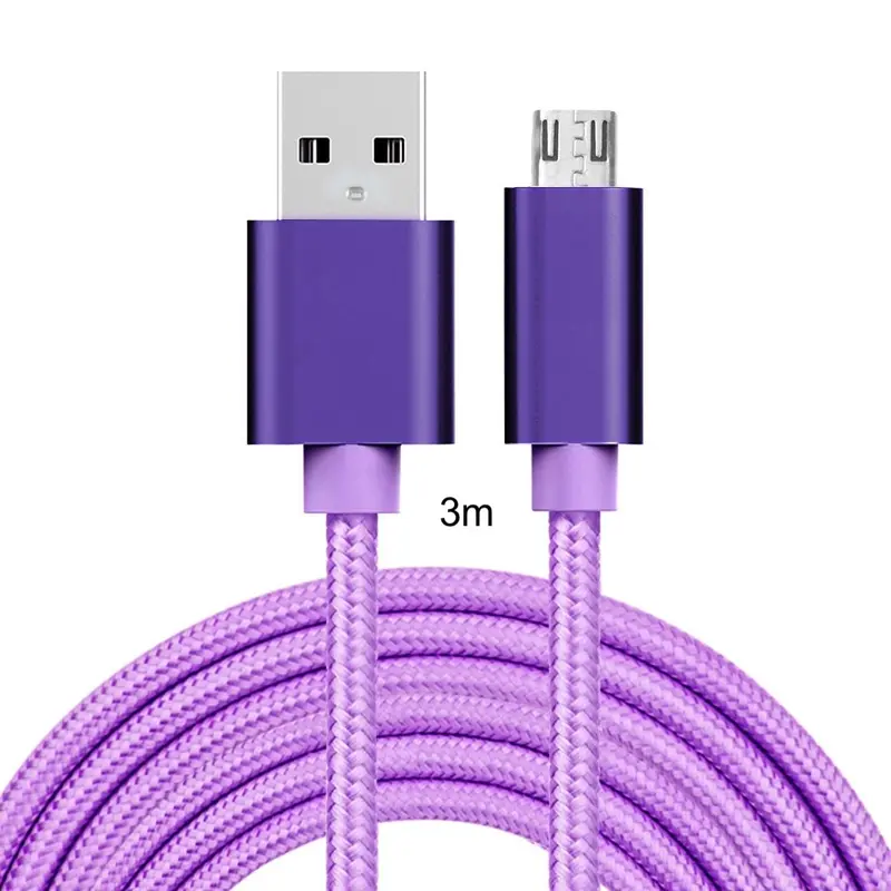 Ladekabel Micro-USB Violett Schnellladekabel 3m