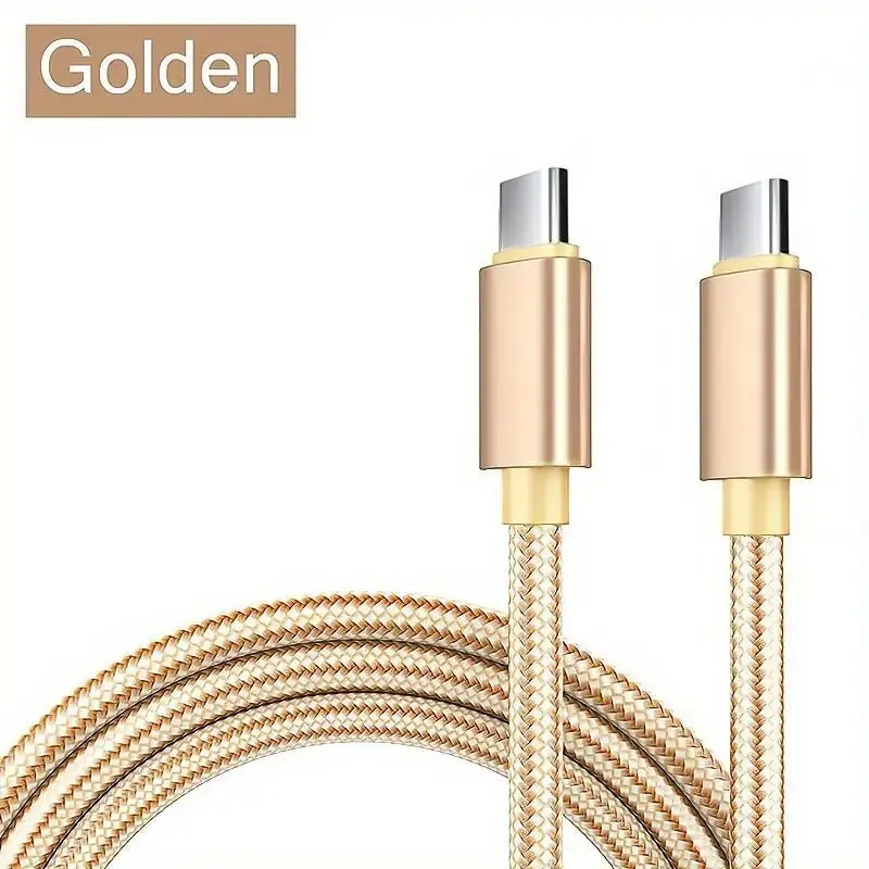 Ladekabel USB Typ C auf USB Typ C Schnell Ladekabel, Gold, 3m