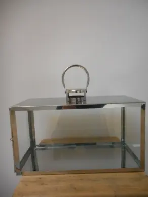 Laterne Edelstahl/Silber 44x25x37cm