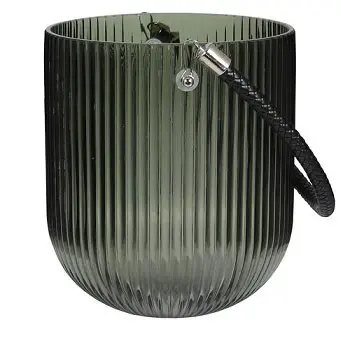 Laterne grau mit Henkel H20cm