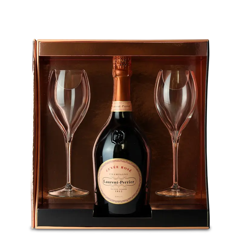 Laurent-Perrier Cuvée Rosé Geschenkbox mit 2 Gläsern