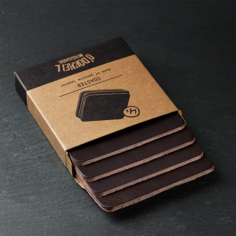 Leder Coaster Set (4 Stück)