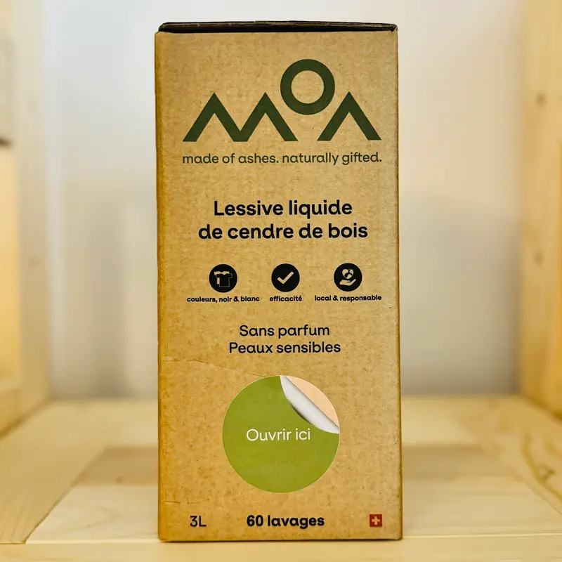 Lessive liquide de cendre de bois sans parfum 3l