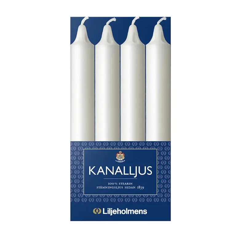 Liljeholmens Kanalljus - White candles 12pcs